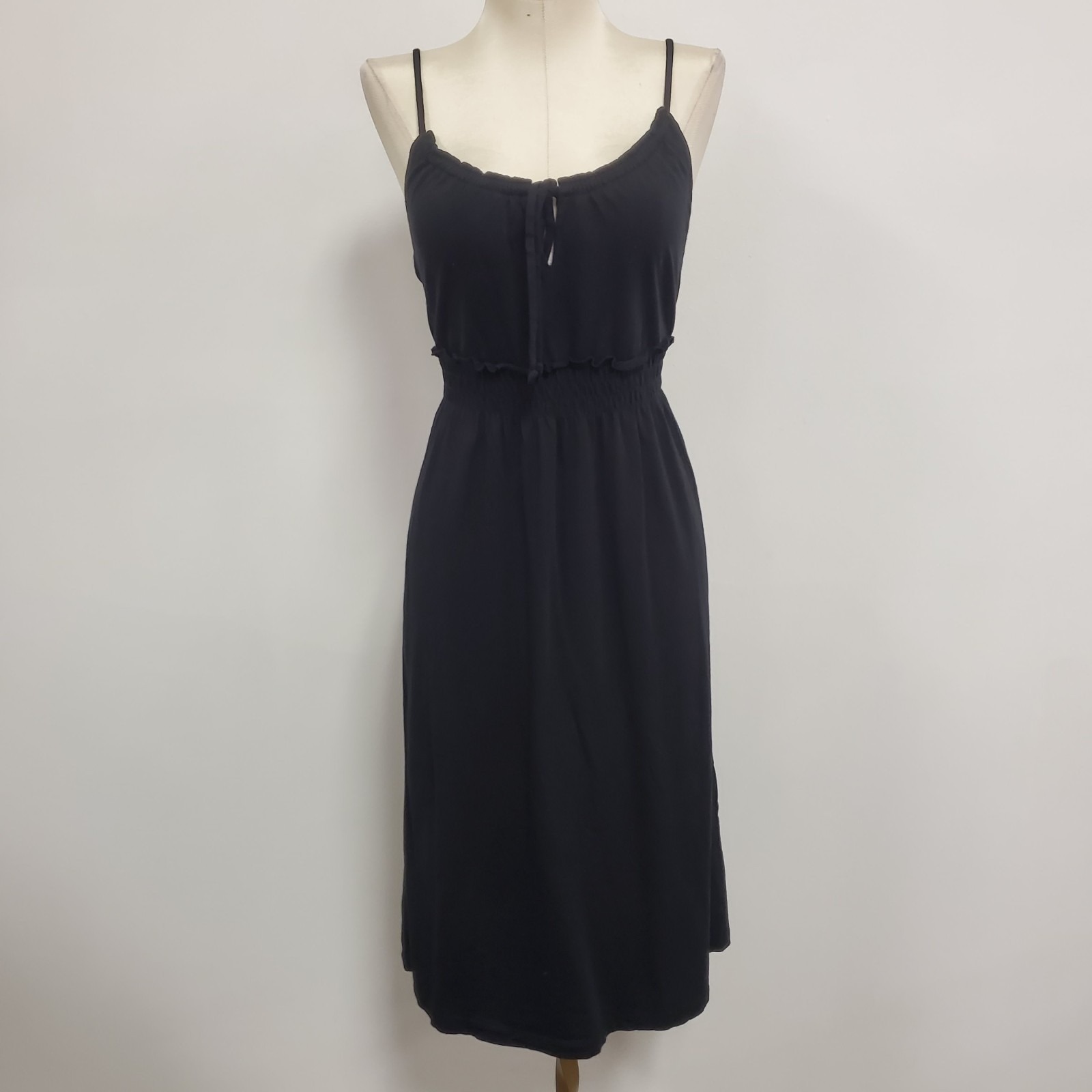 Vintage Old Navy Womens Y2k Dark Coquette Milkmaid Babydoll Dress Size Xs Black